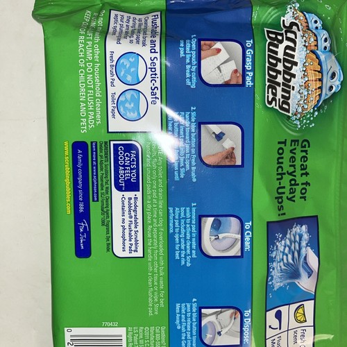 Scrubbing Bubbles Toilet Fresh Brush Flushable Refills Extend-A-Clean 12 Citrus - Picture 5 of 5