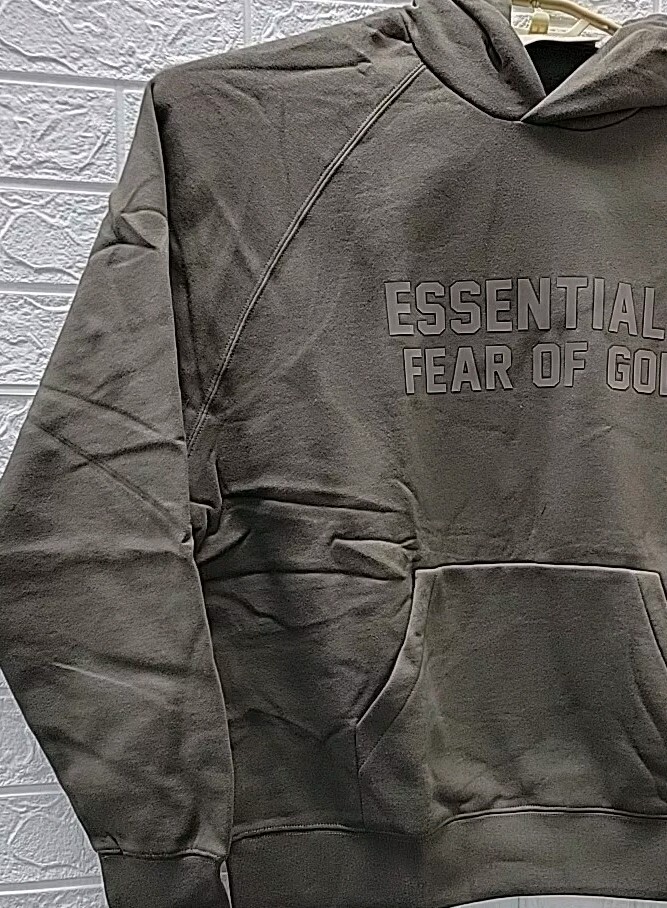 New Essential Fear Of God 2 Sided Logo Pullover Hoodie W