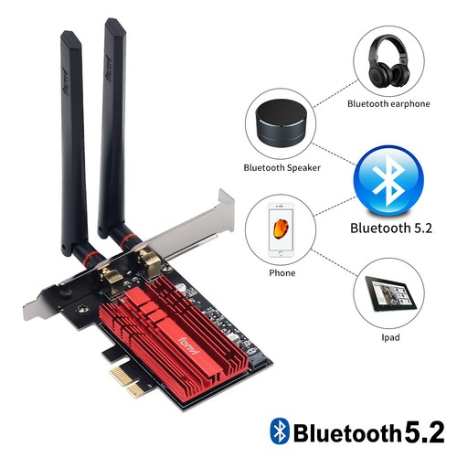 Tarjeta de red Intel PCIe WiFi 6E AX210 de escritorio WiFi Bluetooth 5.3 adaptador de red - Imagen 6 de 11
