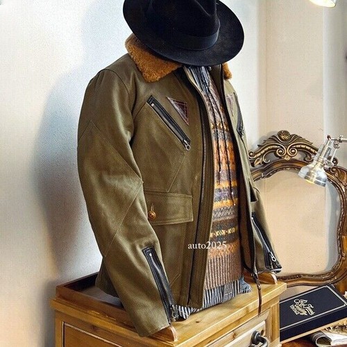 Mens Winter Casual Jacket Oil Waxed Canvas American Military Vintage Style Wool - Picture 23 of 46