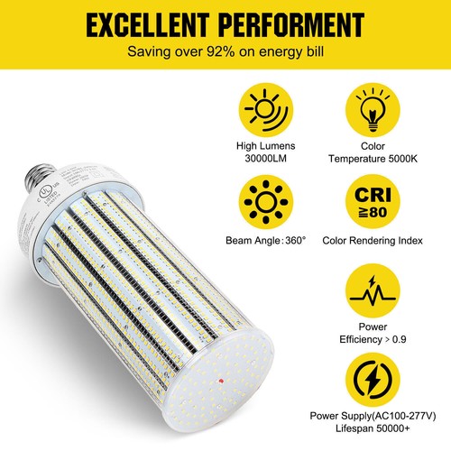 200W LED Corn Light COB Bulb E39 Mogul Base 30000 Lumens Equiv 1000W MH/HPS/HID - Picture 6 of 12