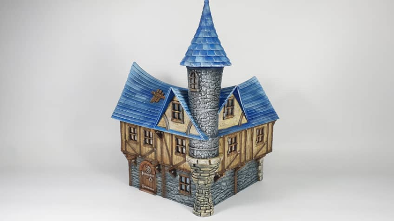Medieval Town- Towertop House. 28mm Wargame/RPG/DnD Terrain