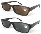 Unisex 100%UV400 Sun-Reading Glasses Flat Top Bridge Classic Plastic Frame SL364