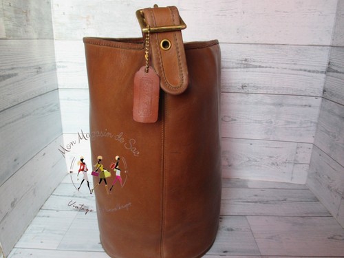 Saco de lona grande de cuero tostado británico COACH vintage de Nueva York - EVC - Imagen 9 de 11