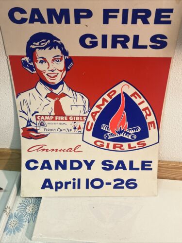 Vintage Campfire Girls“Candy Sale” amazing color, very bright… Annual candy sale - Picture 2 of 23