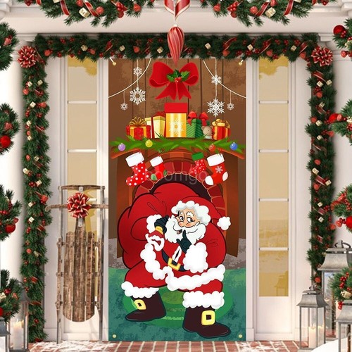 Hot sale - Door Hanging Christmas Door Cover Window Sign Banners Christmas Decor - Picture 4 of 98