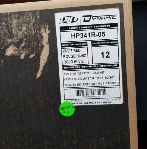 Dynamic Safety HP341R/05 Dom Hard Hat. Case Of 12. Hi-Viz Red - Picture 3 of 3