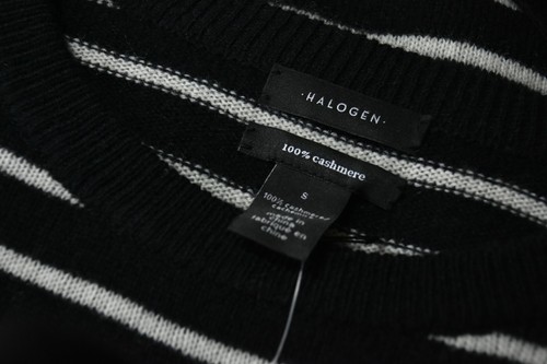 NEW Halogen Crewneck Cashmere Sweater in Black/Ivory - Size S #S1928 - Picture 8 of 8