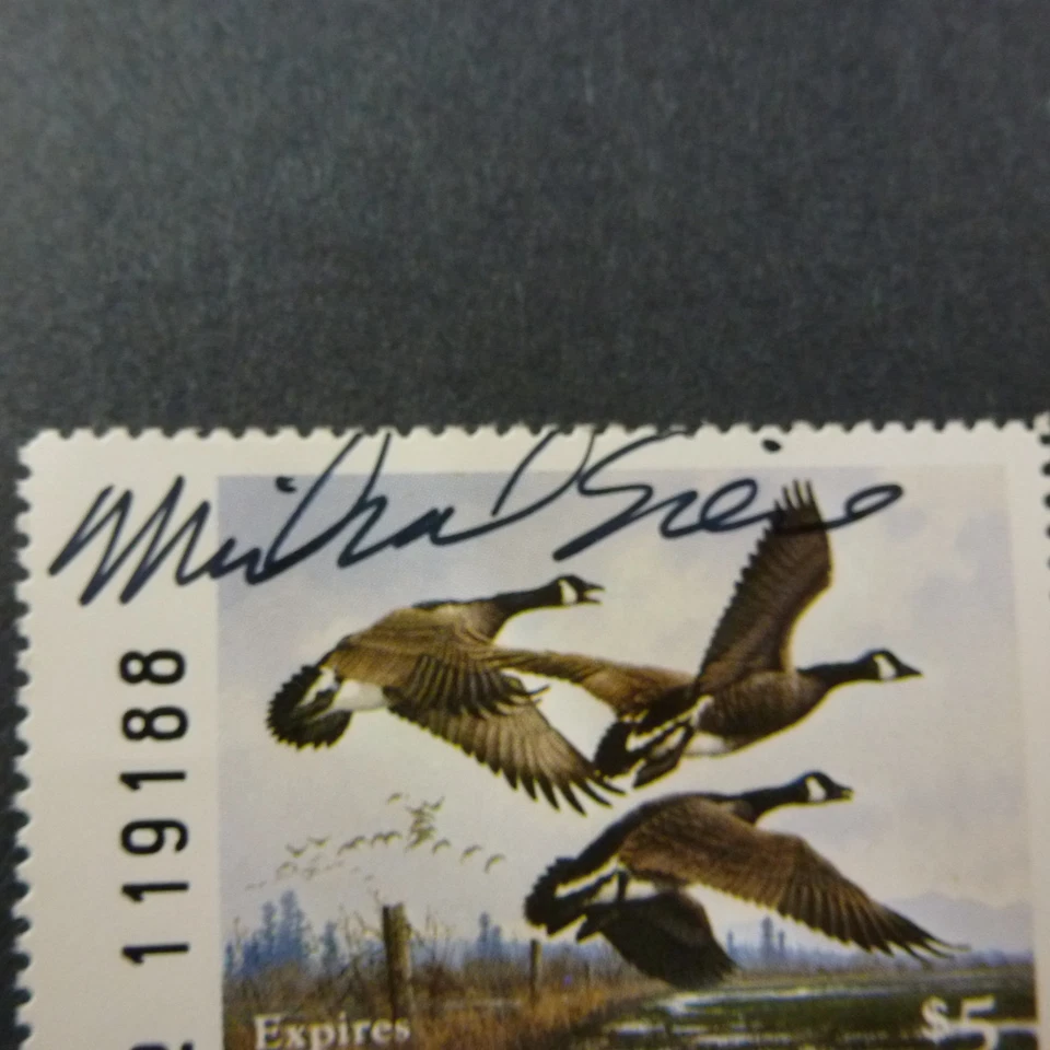 1984 Oregon Waterfowl $5 Stamp by Michael Sieve Artist Signed Stamp - Image 4 of 4