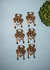 Set of 06 Hooks Brass Spider Double Wall Hook Collectible Wall Decoration GTX