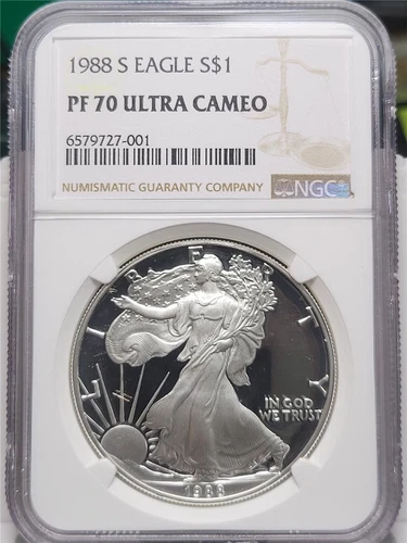 1988-S AMERICAN SILVER EAGLE PROOF GRADED NGC PF 70 ULTRA CAMEO KEY DATE