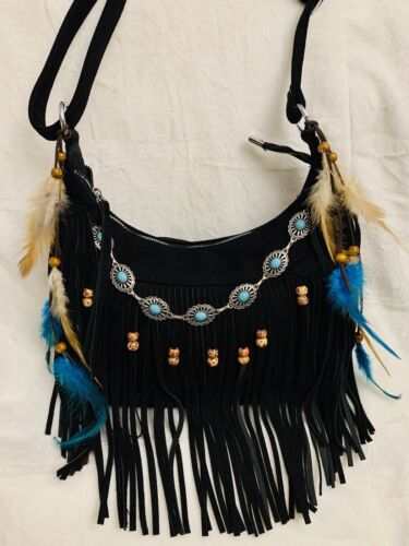 Fringe Black Purse, Concert Bag, Fringe Purse, Southwestern Bag, Boho Fringe Bag