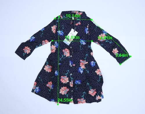 Joules Amelia Navy Floral Long Sleeve Woven Cotton Dress Collared Girls 6Y - Picture 2 of 10