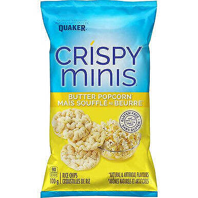 Quaker Crispy Minis Rice Chips Butter Popcorn, 100g/3.5 oz - Picture 1 of 5