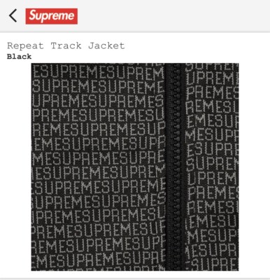 トップス Supreme Repeat Track Jacket BLACK XL Supreme Repeat Track Jacket Black Extra Large | eBay