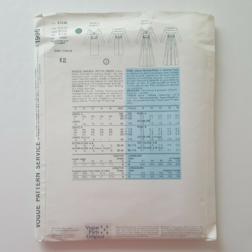 Vintage Vogue American Designer Calvin Klein Jacket Dress Pattern 2050 Size 6-10 - Picture 5 of 11