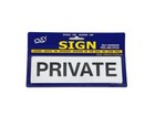 Private Sign with Self Adhesive White No Parking Plaque Sticker Shop Office