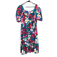 Vintage Vandemere Vibrant Abstract Floral Nightgown Muumuu Caftan Large