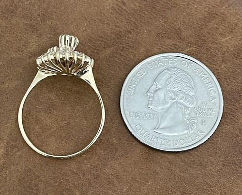 Anillo Estate de diamantes de oro amarillo de 14 k anillo de diamantes en espiral de piedra central 8,25 - Imagen 10 de 20