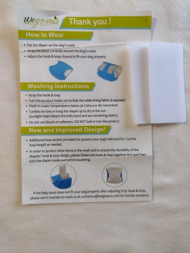 WEGREECO PAÑAL PERRO BANDAS PARA EL VIENTRE REUTILIZABLES JUEGO DE 3 PEQUEÑAS NUEVAS SIN ETIQUETAS: FL24-6 - Imagen 8 de 8