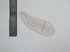 vtg 1960s 70s Tattoo Flash acetate stencil Tiny Dagger signed v9 KN1