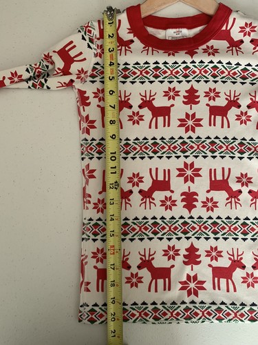 Hanna Andersson Sz 10 140 Kids PJ Top Nordic Organic Cotton Deer - Picture 5 of 5