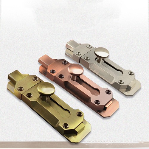 Barrel Slide Door Bolt, 4" Antique Zinc Alloy Security Latch Lock (Bronze Tone) - Picture 3 of 13