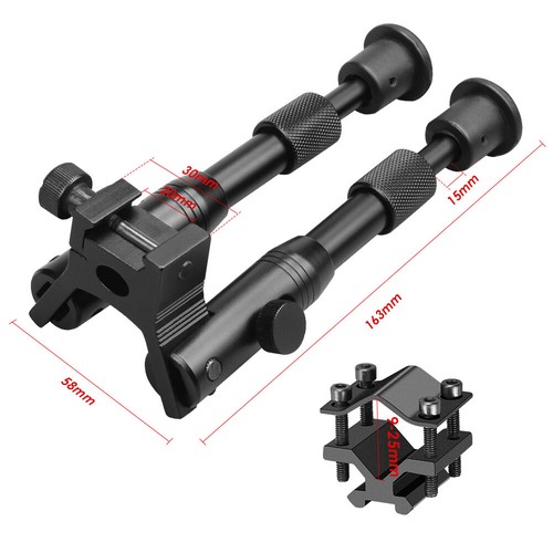6Inch Picatinny Bipod with Ajustable Universal Bipod Mount Barrel Adapter - Picture 2 of 18