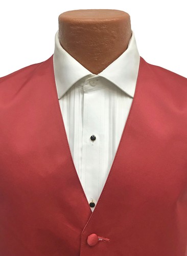 Men's Cinnamon Red Tuxedo Vest Fullback Formal Wedding Groom Church Suit XLL - Picture 3 of 4