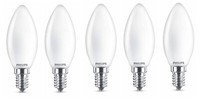 5X Philips Led Kerze E14 Warmweiß 2,2W = 25W 250Lm Matt Eek:E (Spektrum A-G)