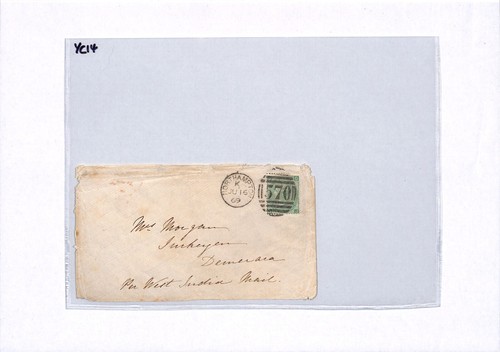 GB QV SG.117 Cubierta GUIANA BRITÁNICA *Turco* DEMERARA 1869 CDS Northampton YC14 - Imagen 9 de 12