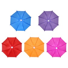 5pcs Mini Umbrellas for Decoration - Solid Color  Tiny Plant Design