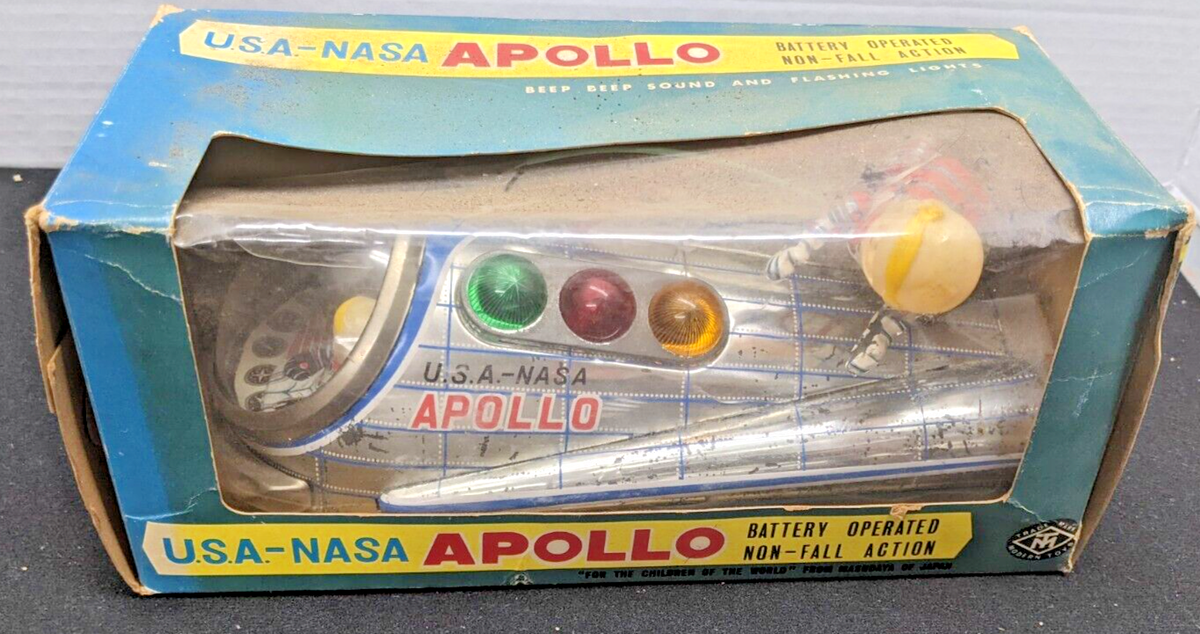 【昭和30年代】昔のマスダヤ　ブリキ　U.S.A.-NASA APOLLO箱無し Vintage 1960's Modern Toys Japan USA NASA Apollo Space Ship