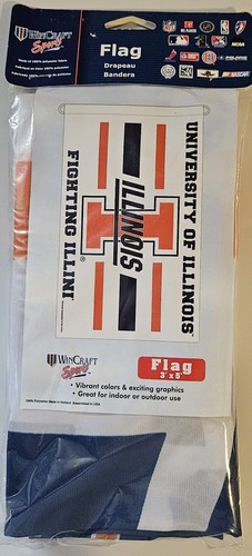 University of Illinois Fighting Illini 3' X 5' Banner Flag Wincraft - Picture 2 of 2