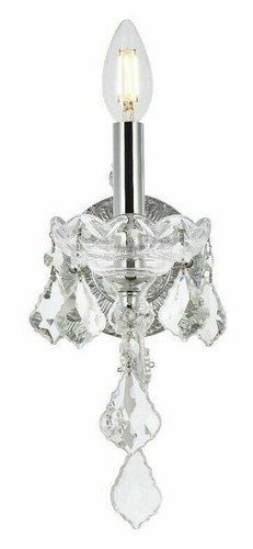 Bathroom or Dining Room French Pendant Crystal Chrome Wall sconce Light Fixture - Picture 2 of 7