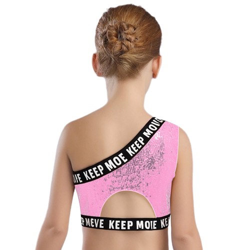Kids Girls Vest Athletic Tees Gymnastics Crop Top Dancewear Sleeveless Dance - Bild 43 von 54