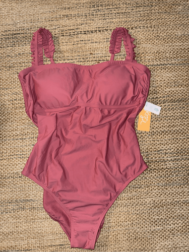Traje de baño de una pieza de cobertura media con volantes y cuello cuadrado para mujer - Kona So - Imagen 2 de 3