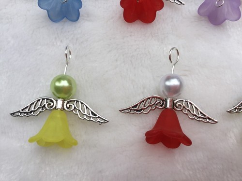 20 Gemischt Schutzengel Charms Anhänger Flügel Handarbeit Tropfen baumeln kostenloser Versand L2 - Bild 3 von 3