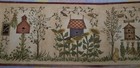 Wallpaper Border Country Cottage Garden design Bird Houses & Birds Red