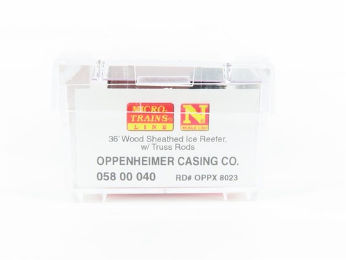 N Scale Micro-Trains MTL 05800040 OPPX Oppenheimer Casing 36' Wood Reefer #8023 - Picture 11 of 15