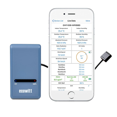 Ecowitt GW1100 Wi-Fi Weather Station Sensor Gateway with Temperature,... - 第 5/5 張圖片