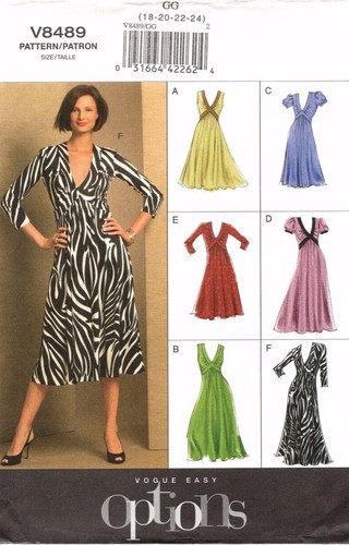 Vogue Designer Sewing Pattern Misses Sexy Dress Low Cut Dance Evening Gown Flare - Picture 1 of 2