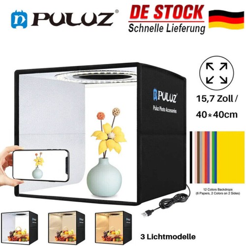 40x40x40cm Tragbar Fotobox Fotostudio Set Led Lichtbox für Fotografie 12-Farben - Bild 1 von 17