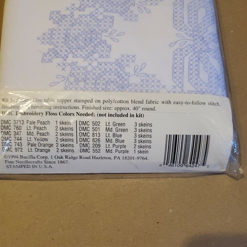 Bucilla Tablecloth Embroidery Craft Kit 64247 Grandmacore Cottage Core New - Picture 4 of 4