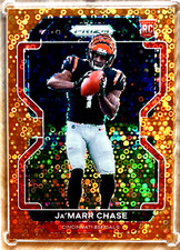 Ja'MARR CHASE 2021 Prizm ROOKIE Orange Disco RC "Color Match" SP #337 BENGALS