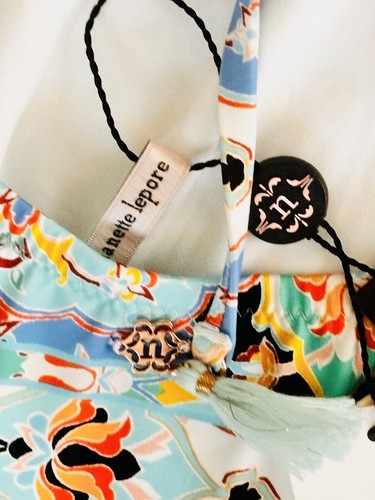 NWT Nanette Lepore "Tapestry Goddess" One Piece Swimsuit Sz 14 O Ring Back Ties - Picture 12 of 12