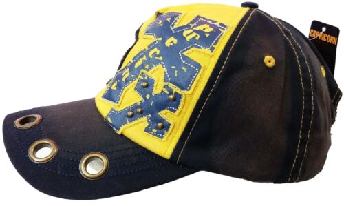 Cappello Cappello in cotone jeans vintage moda camionista teschio croce Puccini con chiusura in metallo - Foto 6 di 14
