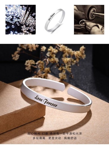 Retro 925 Sterling Silver Plated Circle Cuff Bangle Bracelet Valentine Gift - Picture 27 of 36