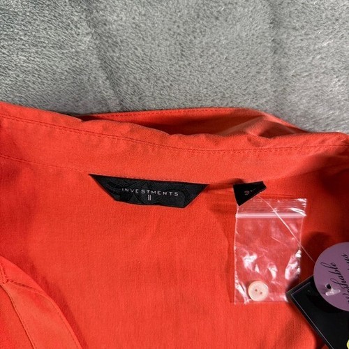 Investments Button-Up Top Long Sleeve Blouse Collared Shirt 3X - Bild 3 von 8