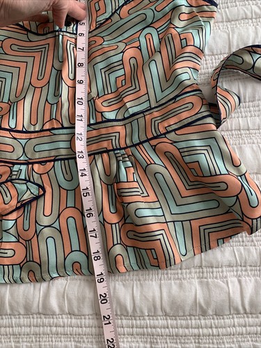 Anthropologie Fei Beautiful top blouse silk size 4 orange blue color - Bild 7 von 8